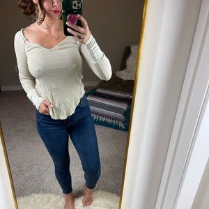 Free People • Notch Neck Thermal • Beige • S